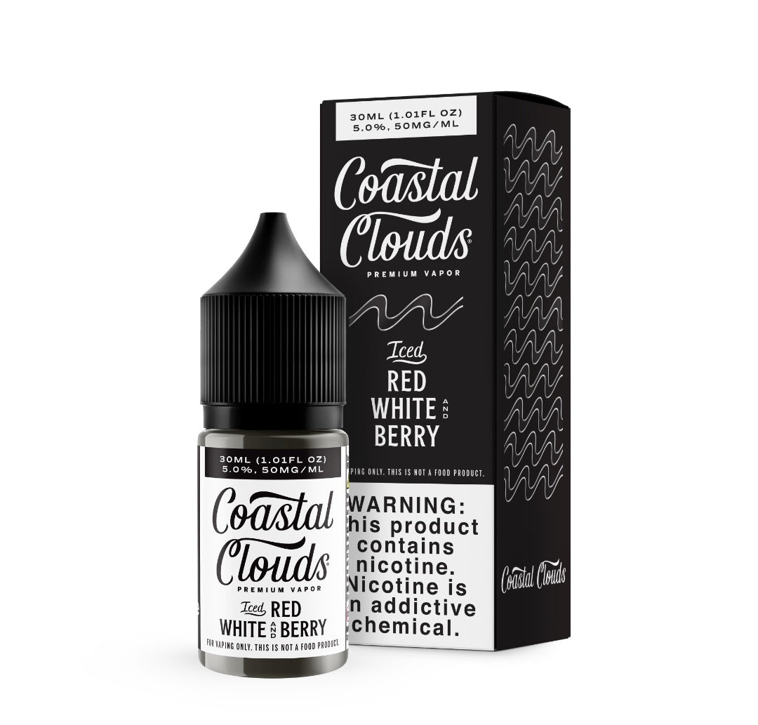 Coastal Clouds Salt Red White and Berry Iced 30ml Nic Salt